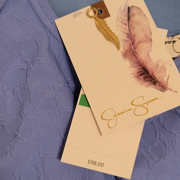 One-piece swimsuit by Jessica Simpson textured floral design size large NEW - Picture 5 of 5